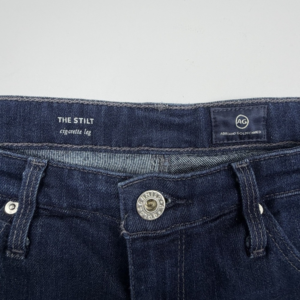 AG Adriano Goldschmied The Stilt Cutoff Denim Shorts 29R Dark Wash Frayed Hem - Picture 5 of 10